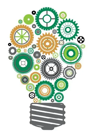 Image of gears in the shape of a lightbulb