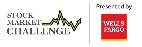 Stock Market Challenge logo including the Wells Fargo logo and an up and down arrow.