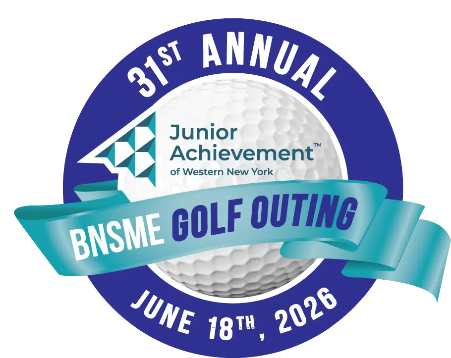 Image includes a golf ball and the Junior Achievement logo